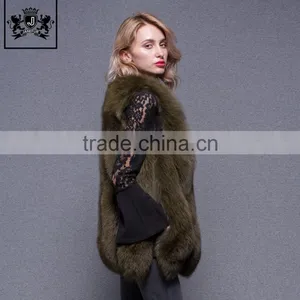 Hot Sale Ladies Winter Fashionable Real Fur Gilet Genuine Natural Fox Fur Vest Women thumbnail-2