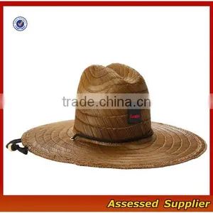 Australia Fedora Straw Surf Hat With Band and Adjustable Lanyard Lifeguards Straw Hat With Lining to Protect thumbnail-3