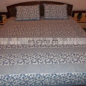 Traditional Hand Block Printed Bed Sheet Cheap Bed Sheet. thumbnail-1