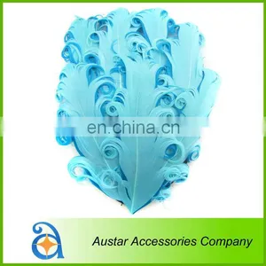 3 Tones WHITE/PURPLE/TURQUOISE Curly Goose Feather Pads,Nagoire Feather Pads for Baby DIY Headband thumbnail-2
