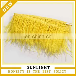 Bleached and Dyed Ostrich Feather Fringe Trimming thumbnail-1