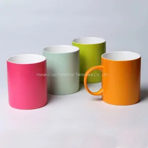 Custom Colorful Inner White Ceramic Mug Tea Cups Ceramic Travel Coffee Mugs for Sublimation thumbnail-2