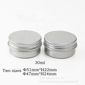 30ml 1 oz Metal Tin Can Cream Aluminum Jar With Screw Cap thumbnail-1