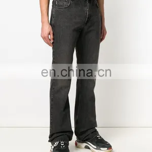 DiZNEW Custom Blank Black Boot Cut Denim Jeans For Men thumbnail-4