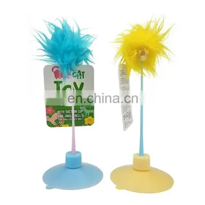 Cat Tease Toy With Pompom and Suction Cup Cat Play Toy Built-in Bell Funny Attractive Cat Toy thumbnail-5