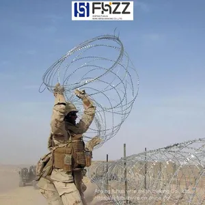 Hot Dipped Galvanized Razor Barbed Wire Fence for Borderline Epidemic Prevention and Isolation thumbnail-1