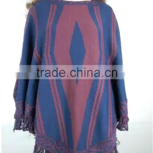 Ladies Elegant Design Popular Knitted Crochet Winter Poncho 2016 thumbnail-2