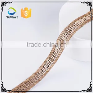 Hot Fix Crystal Fancy Stone Chain Trimming For Dresses Used Brass Cup Chain thumbnail-2