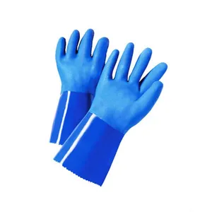 Chemical Resistant Long Cuff Anti Slip Sandy PVC Coated Gloves thumbnail-2