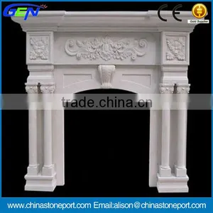 Imitation Hand Carved Marble Fireplace thumbnail-1