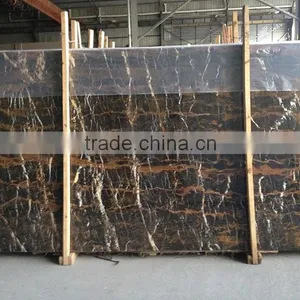 Good Price Natural Polished Black Gold Marble Tiles thumbnail-3