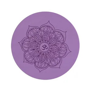 Customized Elevated Round Eco-Friendly Suede Fabric Rubber Yoga Mat thumbnail-1