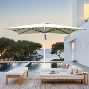 Aluminum Alloy Outdoor Umbrella With Double Pulleys and Ropes Suitable for Gardens, Courtyards and Terraces, Outdoor Furniture thumbnail-1