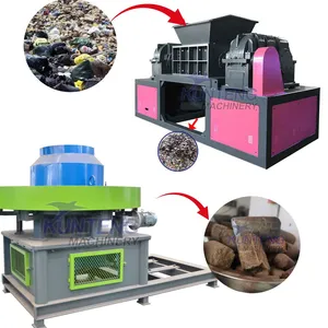 Garbage Shredder Garbage Pyrolysis Machine Waste Plastic to Fuel Conversion Equipment EPC thumbnail-1
