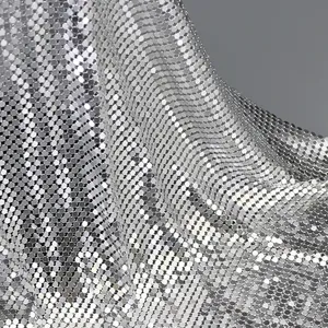 Soft Flexible Aluminum Wire Cloth Chainmail Mesh Fabric Curtain Screen Application Metal Sequin Woven Technique Bending Cutting thumbnail-4