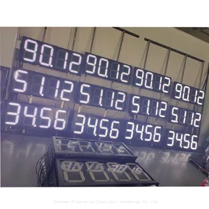 Gas Station Led Sign Board 18 Inch White/Green/Red Color Led Digit Number Display 88.88 Led Gas Station Price Board thumbnail-3