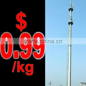 Polygonal GSM Teletransmission Tower Company Hot Dip Galvanization thumbnail-1