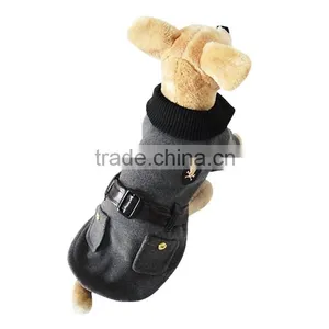 British Style Wasp-waisted Woolen Cloth Dog Coat Fit for Spring Autumn and Winter thumbnail-1