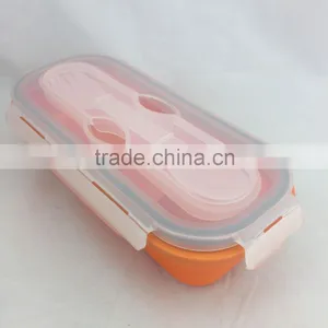 Produce New Style Practical Foldable Silicone Lunch Box thumbnail-4