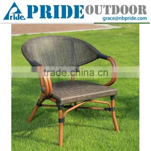Comfortable Garden Rattan Relax Chair Cast Aluminum Outdoor French Bistro Rattan Chairs thumbnail-1
