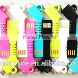 Newest Super Flexible Silicone Key Chain Key-shape Usb Cable Micro Usb Cable thumbnail-1