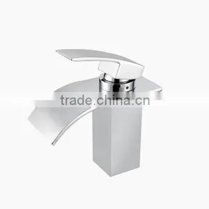 Brass Waterfall Cascade Bathroom Faucet Chrome Plated thumbnail-2