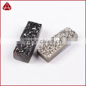 Small Grain Rectangle Flat Agate Druzy Bar Cabochon Semi-precious Gemstone for Jewelry thumbnail-5