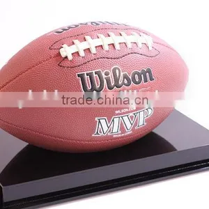 Customized Football Display Case Full Size Cut Out Base Holds Ball 85% UV Filtering Acrylic Memorabilia Collectible Showcase thumbnail-2
