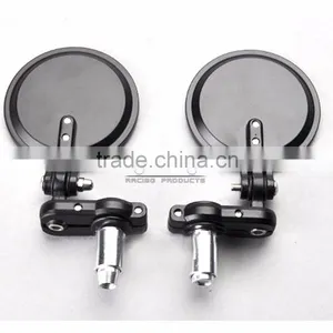 BJ-RM-024B Universal Black CNC Aluminum Foldable Bar End Motorbike Side Mirrors Motorcycle Mirror thumbnail-2