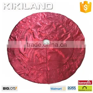 New Velvet Indoor Luxury Jute Christmas Tree Skirt With Red Border thumbnail-1