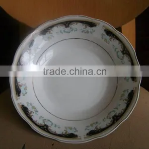 Mid East Hot Design Ceramic Deep Cut Edge Plate With Flower/lowest Price Soup Plate thumbnail-2