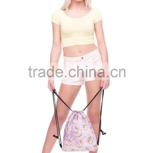 High Quality 3D Printed Fashion Silk Make Drawstring Bag thumbnail-3