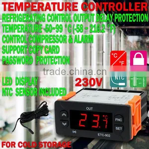 230V NTC Cold Storage ETC-902 C F Temp Thermostat Temperature Controller thumbnail-2