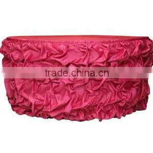 Shirred Satin Table Skirt, Ruffled Table Skirt, Wedding Table Skirt thumbnail-1