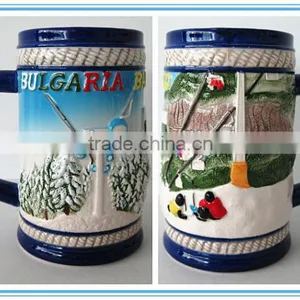 Bulgaria Hand Painted Ceramic Souvenir Mug thumbnail-1