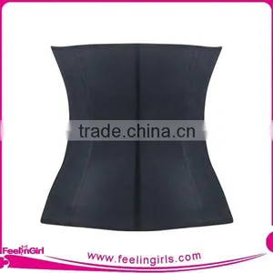 Plus Size Black Steel Boning Underbust Latex Corset Waist Training Factory Price thumbnail-6
