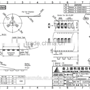 1.0mm Pitch 4-pin PCB Wire to Board SMT 180 Connector thumbnail-5