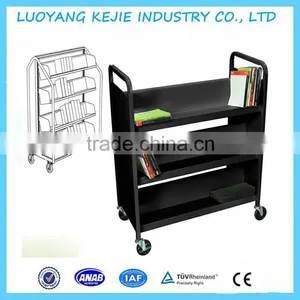 School Library Steel Rolling Book Cart Book Truck thumbnail-2