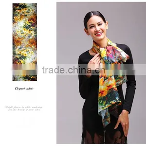 Wholesale Beauty Spring Autumn 12mm TWILL Long Silk Scarf/ Silk Scarves / Kerchief /headband/hijab thumbnail-5