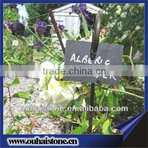 Superb Quality Natural Black Stone Flower Label Slate Plant Marker thumbnail-2