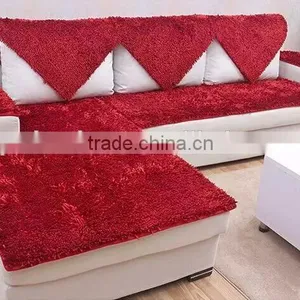 Chenille Material Chair Cover , Sofa Cover- Wine Red Color thumbnail-1