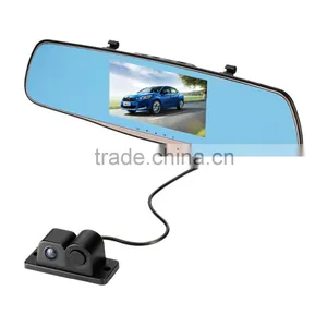 Dual Lens Camera Car Dvr Rearview Mirror Camera 5 Inch HD Display With Reversing Parking Sensors Backup Camera User Manual thumbnail-3