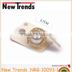 Beauty Latest Pearl Ring Design With Clear Rhinestone thumbnail-1