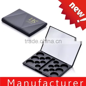 Large Black 16 Empty Eyeshadow Palette Case With Mirror thumbnail-1