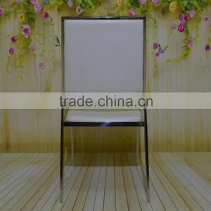 Unique Modern Fashion SS White Stackable Wedding Banquet Chair thumbnail-5