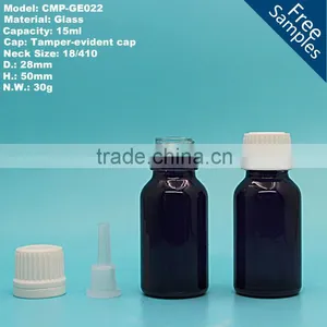 15ml Blue Glass Inner Dropper Bottle for Essential Olive Oil thumbnail-1