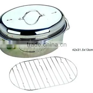 Stainless Steel Oval Roaster With Rack for Easter Day thumbnail-1