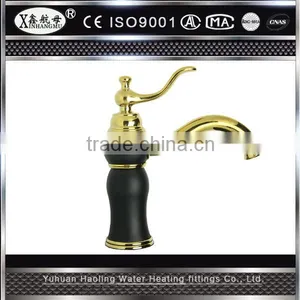 Antique Brass Bathroom Faucet Aerator Pull Out Wash Basin Sink Mixer Single Ceramic Handle thumbnail-3