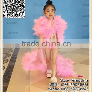 Party Performance Kids Costume Pink Feather Costume thumbnail-1