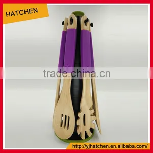 HCT001-W Hot Sale Wooden/bamboo Kitchen Tool Set/kitchen Ware thumbnail-1